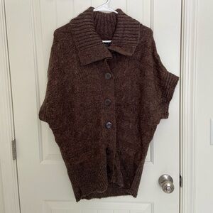 EUC | United States Sweaters women’s brown thick knit‎ acrylic collar sweater